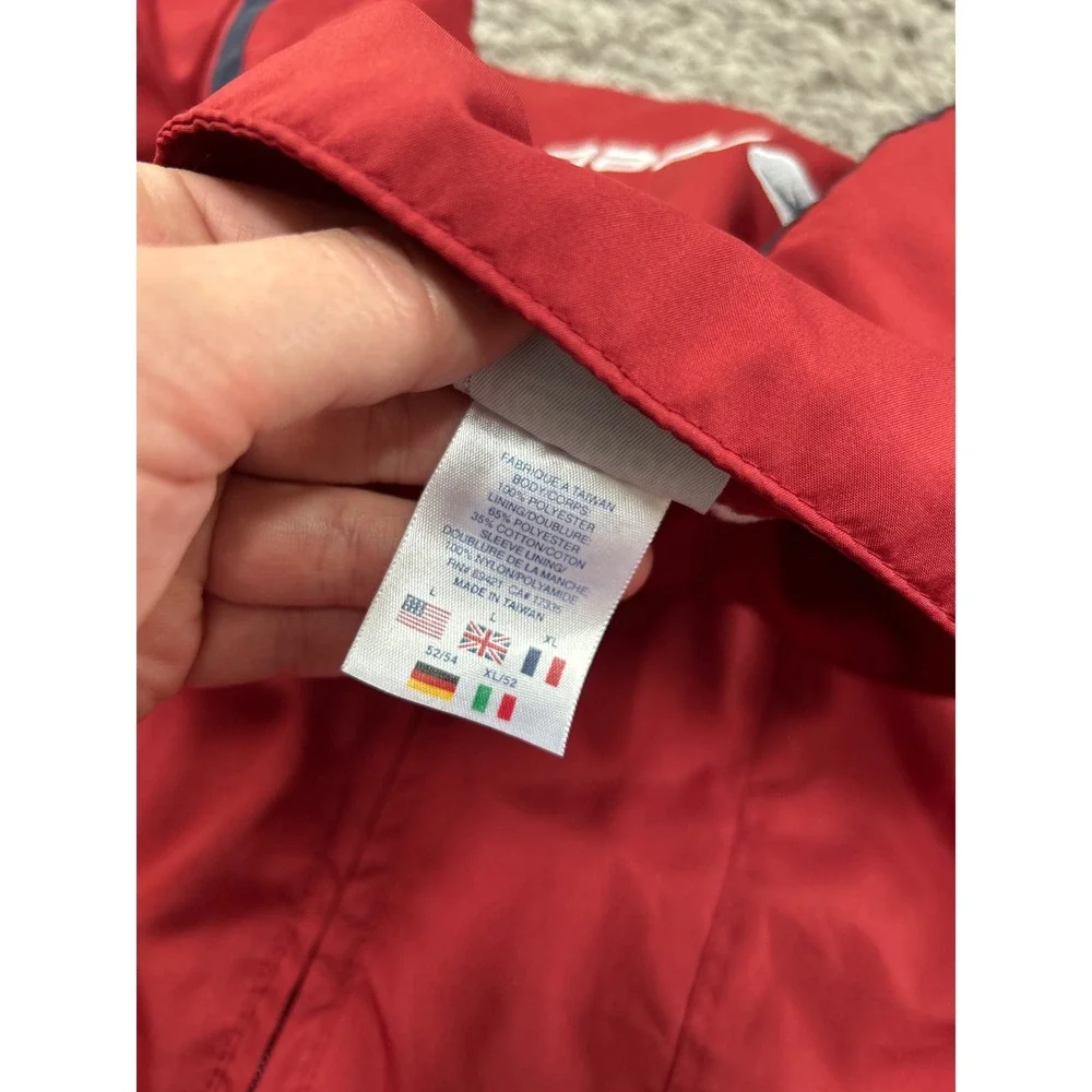 Vintage y2k Reebok Track Jacket Full Zip Windbreaker‎ Lightweight Red Mens L